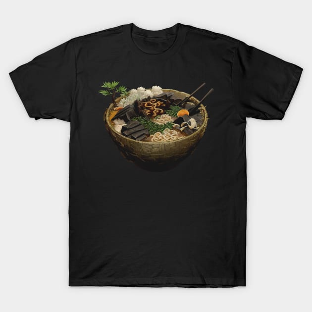 Japanese Garden Ramen Soup T-Shirt by HideTheInsanity